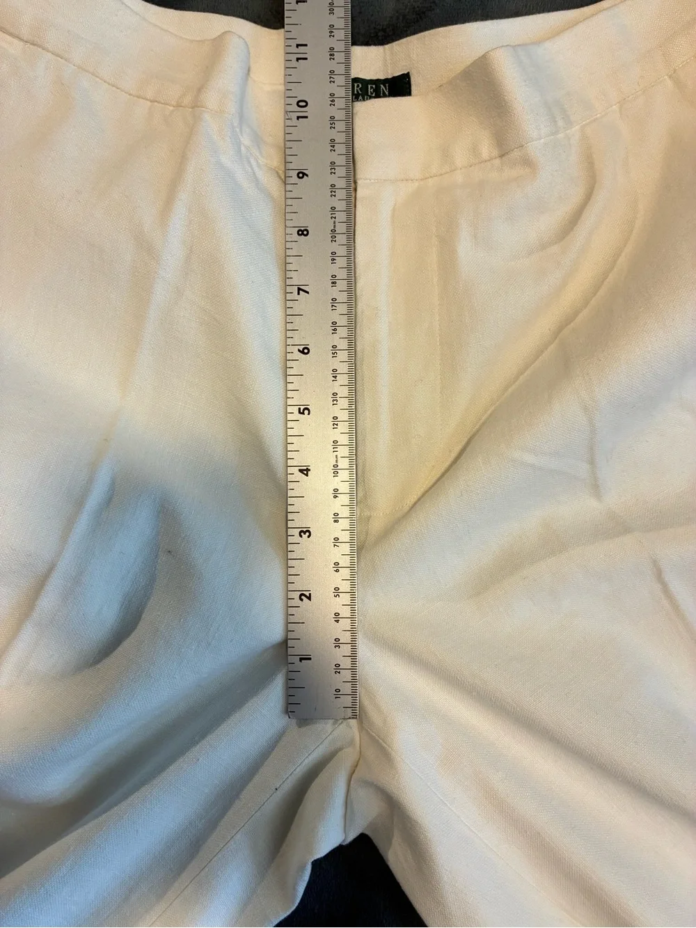 VTG Lauren Ralph Lauren Colonial Cream 8 Linen Cotton Blend WIDE Leg Slacks